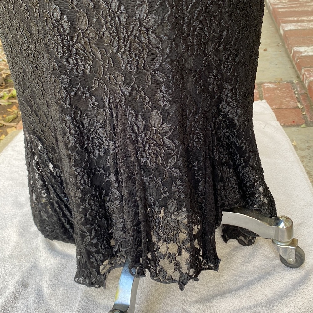 SARA MIQUE VINTAGE BLACK SILK FRENCH LACE - Picture 15 of 16